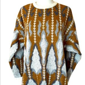 Vintage Benetton Tan Mohair Blend Tunic Sweater